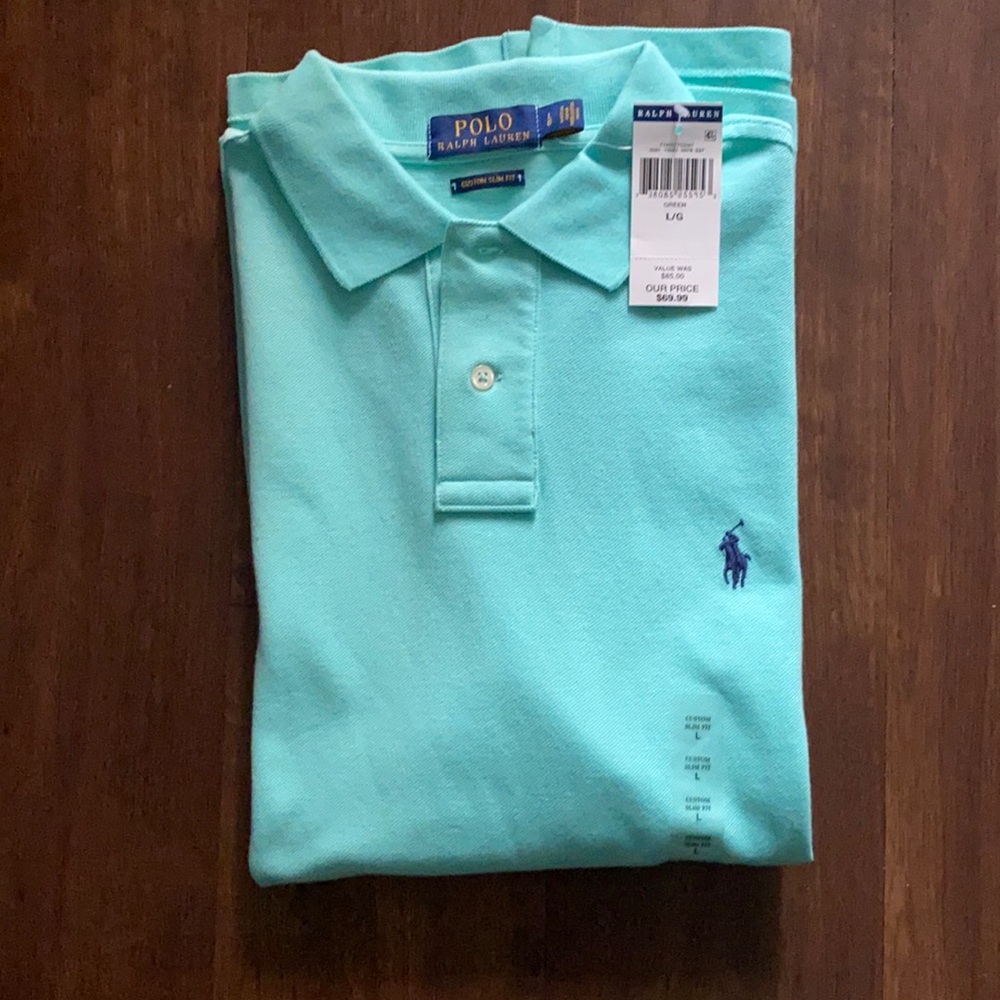 Men’s Polo Ralph Lauren, NWT. Aqua colored